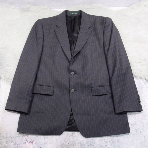 LAUREN RALPH LAUREN Gray Pinstripe Wool Blazer Suit Jacket Mens Size 42L - Picture 3 of 12
